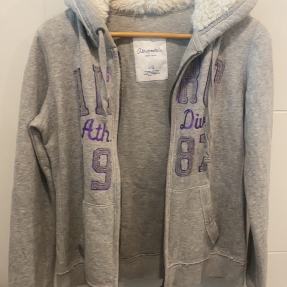 💥3/$20💥 Aeropostale gray zip up hoodie size large - Picture 13 of 13